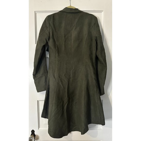 Vivian Hu Green Hi Low Suede Jacket Small - Picture 5 of 6